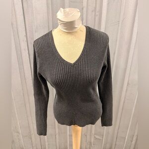 Calvin Klein Jeans Charcoal V-Neck Sweater